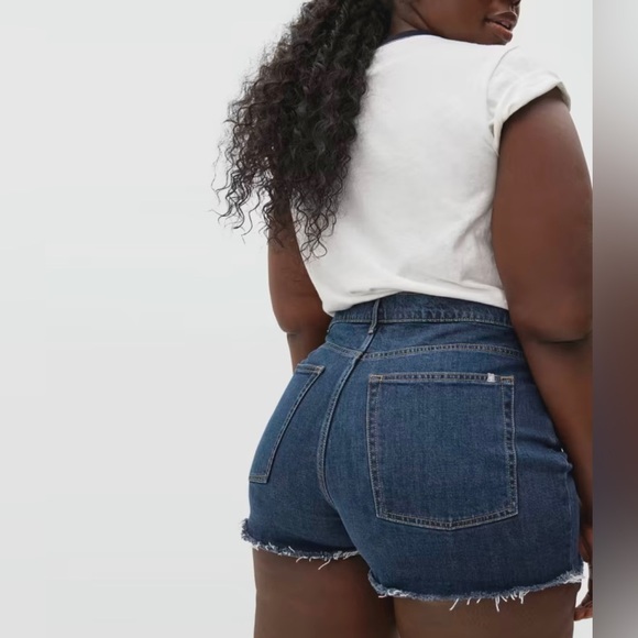 NWT Everlane Way High Denim Shorts Washed Indigo Size 30 - Picture 2 of 8